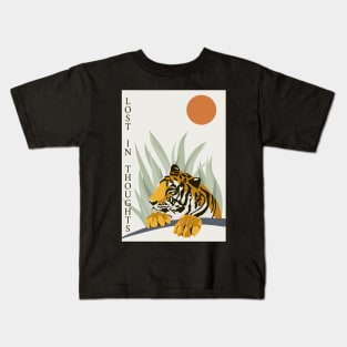 Lost In Thoughts Siberian Malayan Sumatran Bengal Tiger Kids T-Shirt